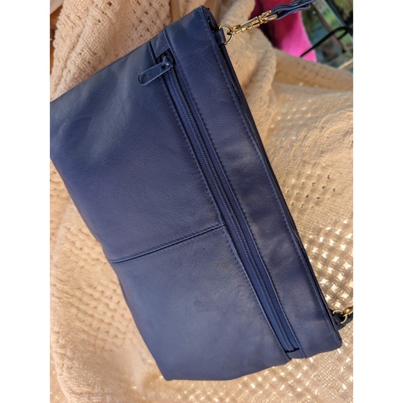 Vintage Blue leather crossbody purse - Picture 3 of 12